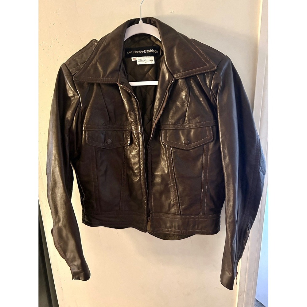 AMF Harley Davison Leather Jacket‎ 70s Women's Medium Motorcycle Jacket Biker